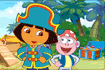 Jeu Dora's pirate boat treasure hunt