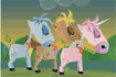 Course de licorne ou chevaux