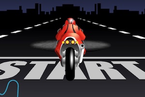 Moto de course sous la lune