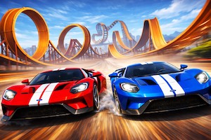 Two stunt racers
